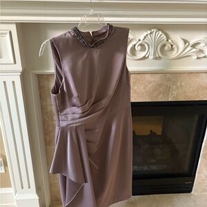 Aidan Mattox jewel collar Dress in beige
nwot